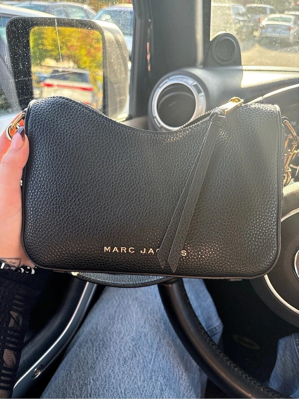 Marc Jacobs Padlock-Embellishment Leather Shoulder Bag Black